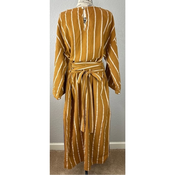 Shades of Grey by Micah Cohen 100% Cotten Lagenlook striped Midi Dress, Small - Picture 6 of 10